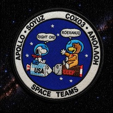 "Parche NASA 1974 Apollo Soyuz proyecto de prueba ASTP equipos espaciales - 3,5"""