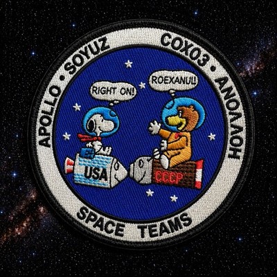 NASA 1974 APOLLO SOYUZ TEST PROJECT ASTP SPACE TEAMS PATCH - 3.5 