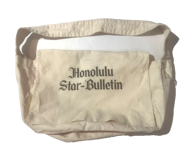 Vintage HONOLULU STAR BULLETIN Newsboy Canvas Delivery Bag