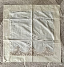Set of 4 Jesvrum Euro Shams Casanova Embroidered Cream on Cream 100 Cotton