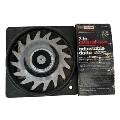 Craftsman Tools Adjustable Dado Carbide Tipped 16 Teeth 7 inch Blade 93263