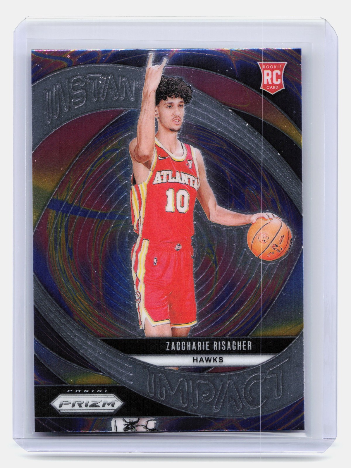 Zaccharie Risacher 2024-25 Panini Prizm #21 Instant Impact Foil Insert,RC