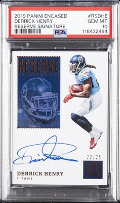 2019 PANINI ENCASED RESERVE SIGNATURES #RSDHE DERRICK HENRY 22/25 PSA 10 AUTO