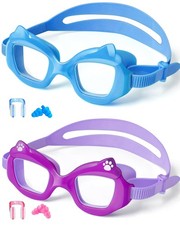 Kids Swim Goggles 2 Pack, AntiFog, Leakproof, UV Protection 180  Clear Wide V...
