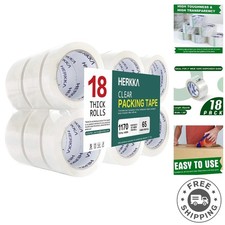 Clear Packing Tape  18 Rolls 1170 Yards - Ideal for Shipping  Moving