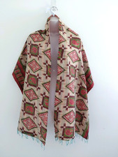 Kantha Indian Handmade Scarf Silk Women Shawl Wrap 72" X 20" Boho Gypsy Festival