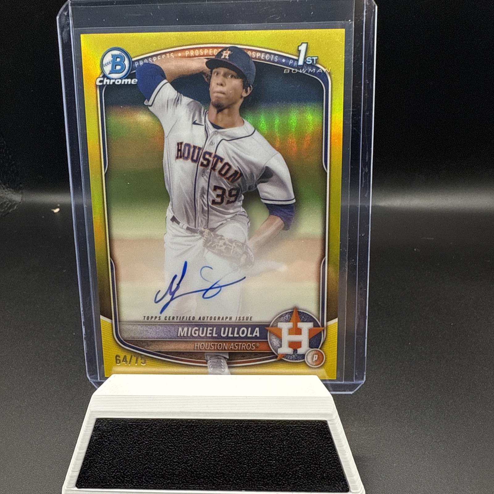 2025 Bowman Chrome 1st RC MIGUEL ULLOLA YELLOW Refractor AUTO /75 ASTROS SP