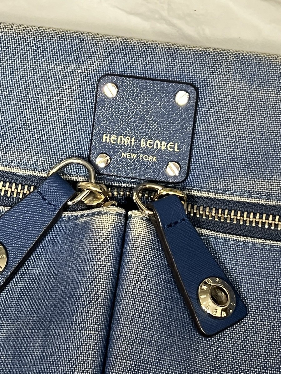 Henri Bendel Jetsetter Crossbody Shoulder Bag Blue Denim  display picture 2