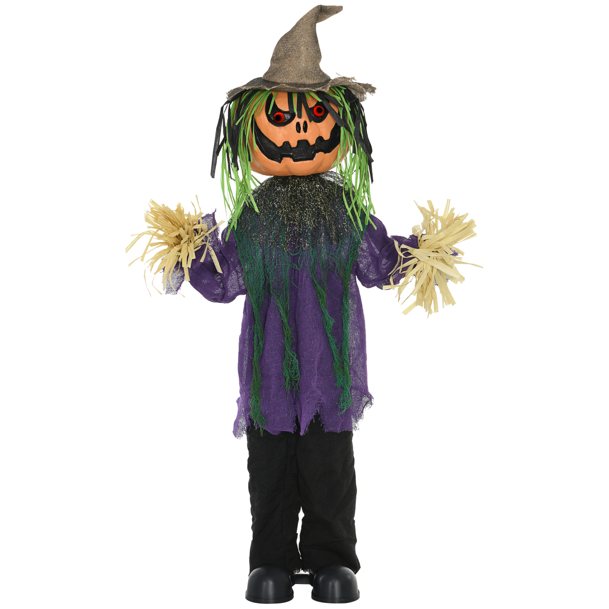 HOMCOM 106cm 45" Pumpkin Outdoor Halloween Decoration Sound Activated | Halloween Animatronic, Light Up Eyes, Music, Animated Prop, for Haunted House - Image 4