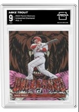 Mike Trout 2022 Panini Donruss Unleashed Diamond Graded #UL-3 Arena Club 9 -In