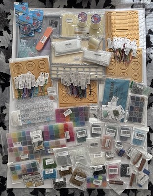 HUGE Bead Lot Jewelry Making Craft Supplies Spacers Findings Trays Cord Preciosa