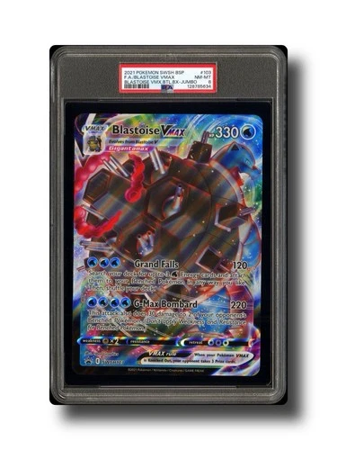 2021 POKEMON SWSH BLASTOISE VMAX BATTLE BOX PROMO FULL ART BLASTOISE VMAX PSA 8