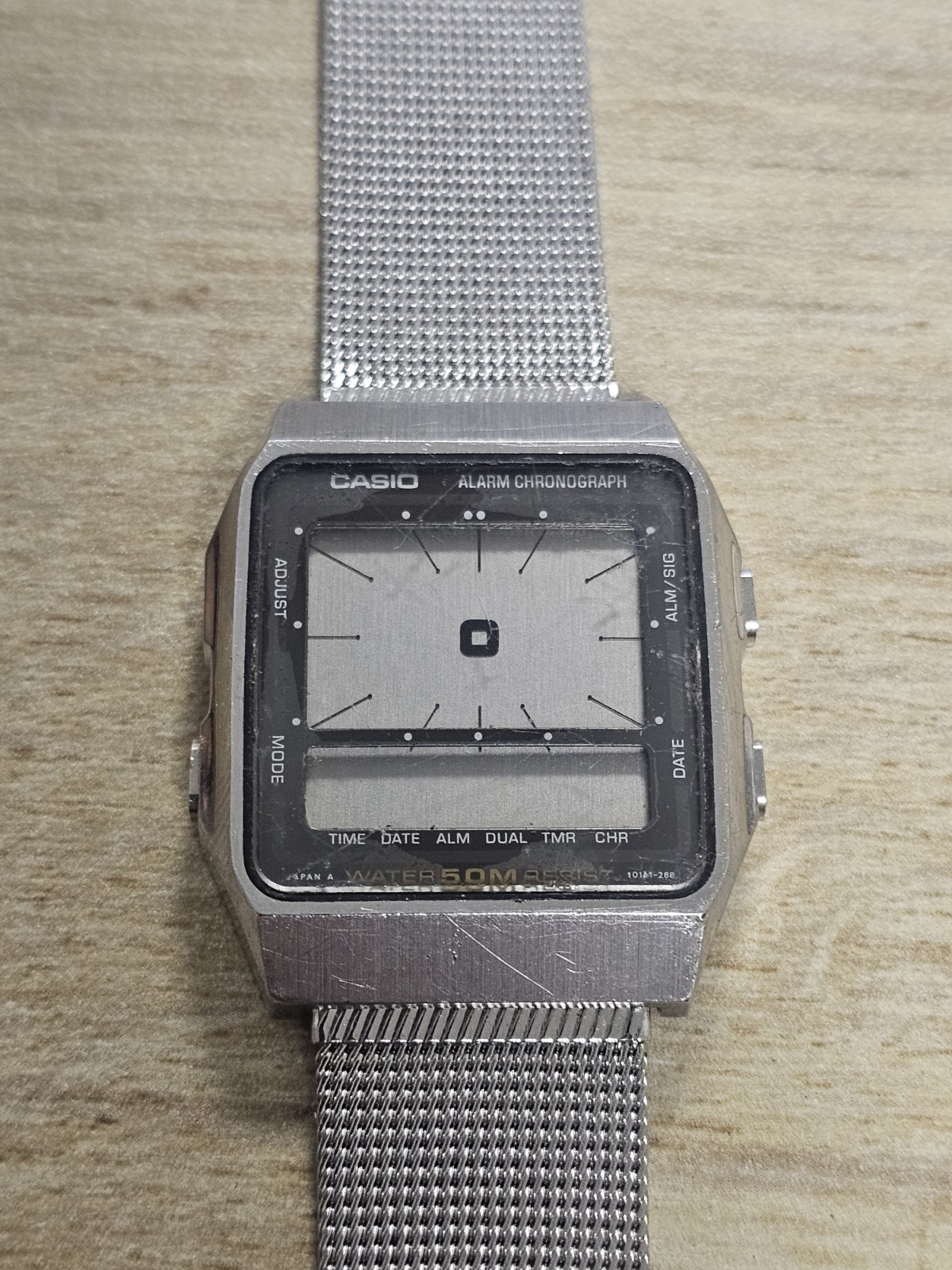 Ana-Digi Digital Japan AE-91W Casio 1984 Hand Vintage Rare Chronograph Alarm 188 - vintagewatches.pk