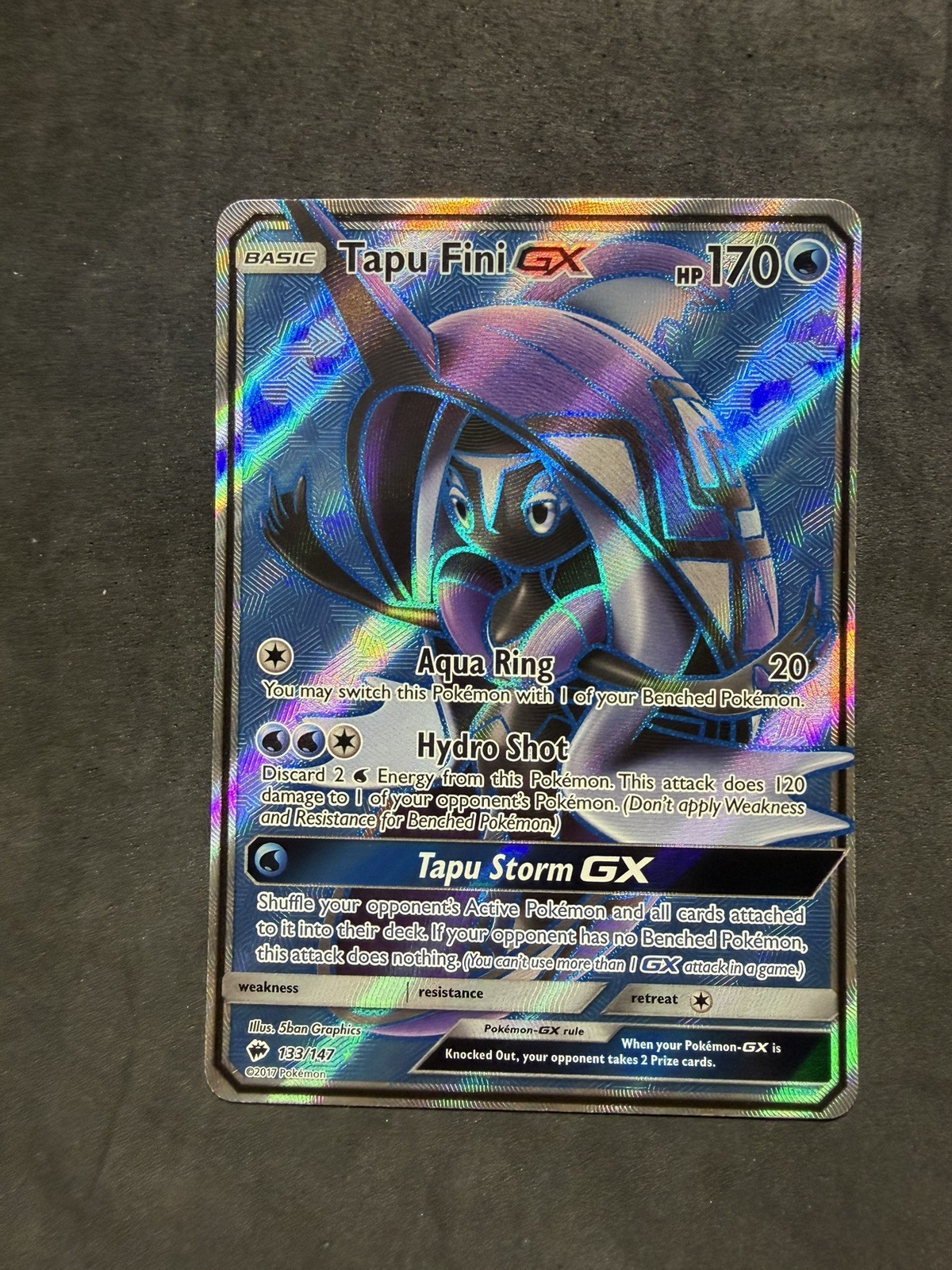Pokemon Sun & Moon Full Art - Burning Shadows 133/147 Tapu Fini GX