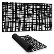 Begin Home Decor C1DM1531W027WJ 16 x 32 in. Abstract Shapes White Desk Mat - ...