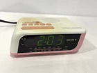 SONY DREAM MACHINE MODEL ICF-C205 WHITE & PINK FM/AM DIGITAL ALARM CLOCK RADIO