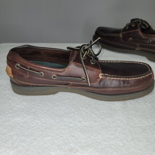 Sperry Mako 2 Eye Canoe Moc Boat Shoes Genuine Brown Leather Men's Size 11.5 M - Picture 10 of 22
