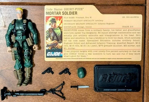GI JOE Cobra NM/M Short-Fuze V6 2008 Complete, Stand, File Card 25th Short Fuse