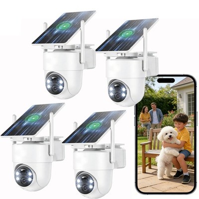 360° PTZ 2K Überwachungskamera aussen solar WLAN Kamera Outdoor mit Solarpanel