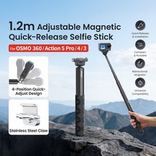 for DJI OSMO Action 3/4/5 Pro Transparent Telescopic Selfie Stick - 1.2m