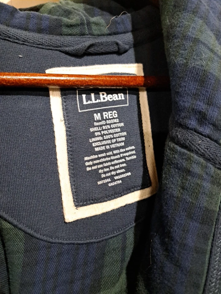 Bata de rugby con capucha forrada de franela LL Bean Foto 3 de 4