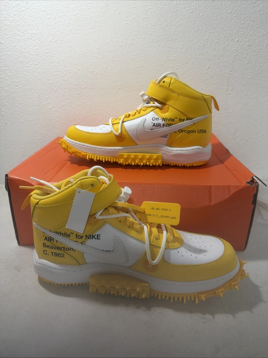 Nike Off-White x Air Force 1 SP Leather Mid Varsity Maize for Sale