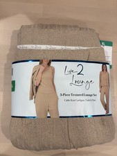Live 2 Lounge Women's 3-piece Lounge Set, Tan, Size XL
