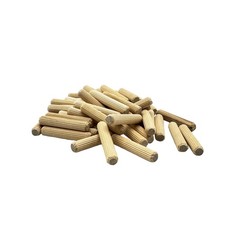 : 3/8" x 2" Wooden Dowel Pins, 100-Pack   Kiln-Dried Birch, Fluted  Beveled ...