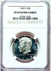 1969-S NGC PF69 UCAM Ultra Cameo Kennedy Silver Half Dollar 50C PQ Gem Beauty