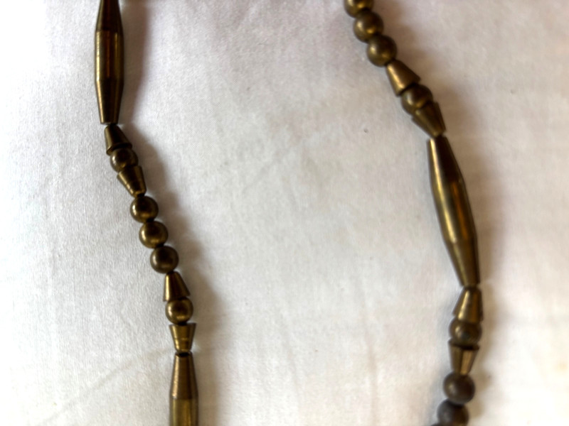 Antique Brass Trade Bead Necklace ( Native american  trading item ?)