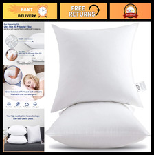 Set of 2 Decorative 18x18 Pillow Inserts - Down Alternative Cotton Cover, White