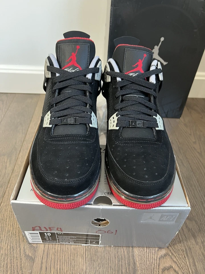 NIKE AIR JORDAN AJF 4 FUSION RETRO "BRED" (2009) SIZE 10 - Image 3 of 4