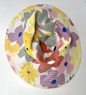 Wonder Nation Toddlers Floral Bucket Style Sunhat Reversible 22  Crown See Pics