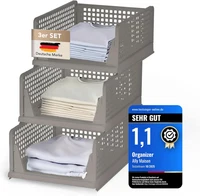 Schrank Organizer 3Er Set (Faltbar & Stapelbar) - Kleiderschrank Organizer Boxen