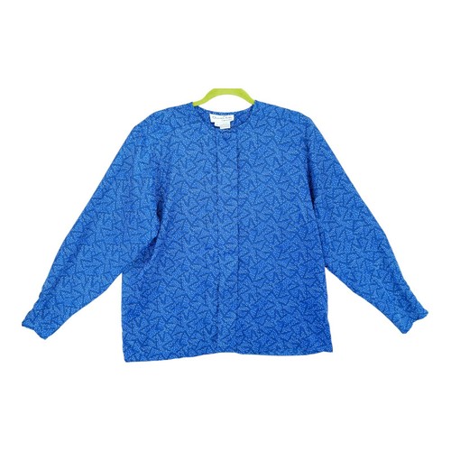 Oscar de la Renta, Vintage Oscar De La Renta Expressions Blouse Blue Long Sleeve Size 14 ~ Women's