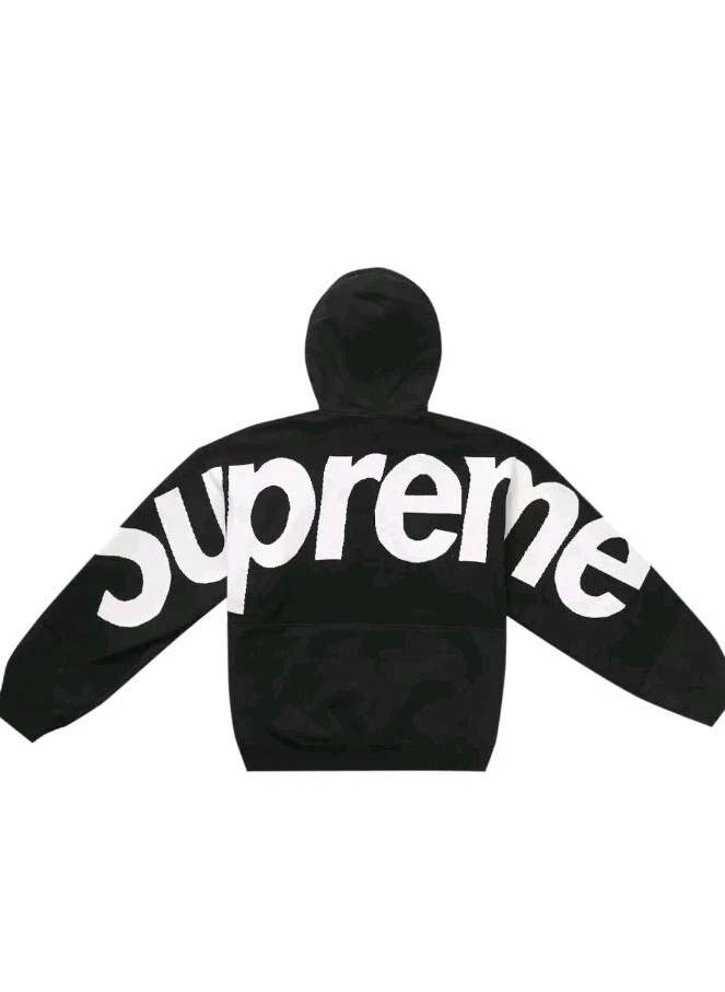 Sweat à capuche jacquard Supreme FW23 grand logo noir moyen