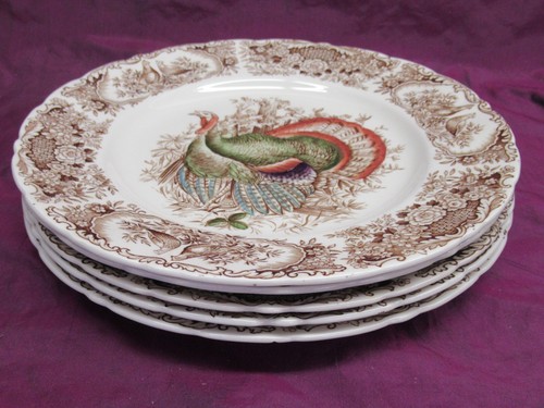 5 Vintage Johnson Bros England Wild Turkey Native American 10.75" Dinner plates - Picture 2 of 6
