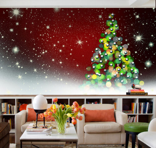 3D Xmas Tree Snow B65 Christmas Wallpaper Wall Mural Removable  Self-adhesive Zoe | eBay