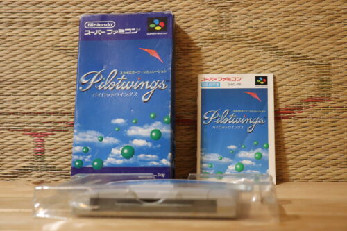 Pilot Wings w/box manual Nintendo Super Famicom SFC Very Good Condition! - Afbeelding 1 van 4