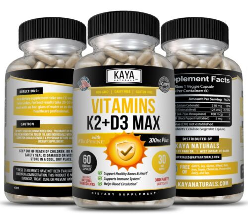 Vitamin K2 (MK7) with D3 5000 IU Supplement, BioPerine Capsules, Immune Health - Picture 8 of 9