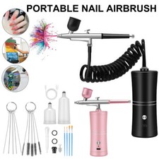 Cordless Airbrush Kit with Compressor Handheld Rechargeable Air Brush Gun Kit US