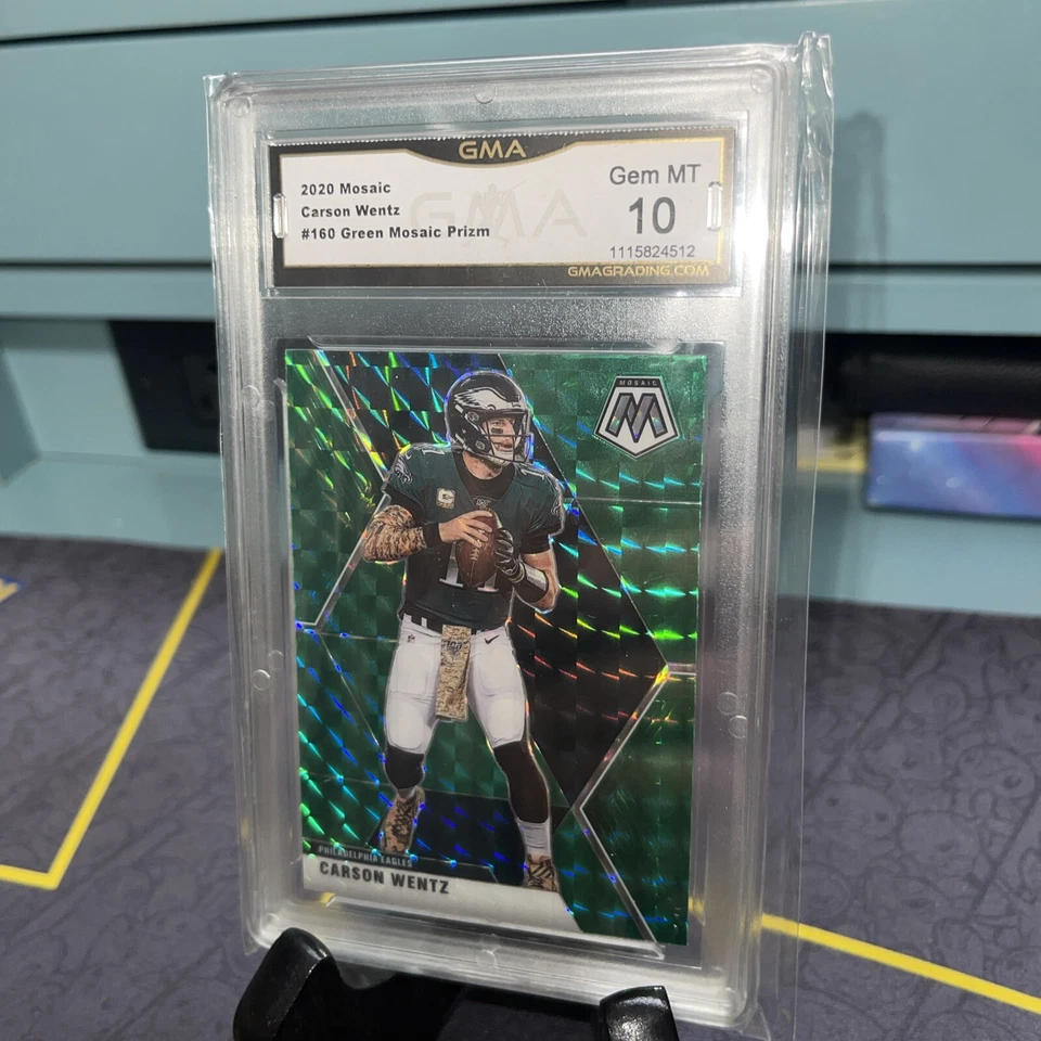 2020 Panini Mosaic - Mosaic Green Prizm #160 Carson Wentz - Image 4 of 4