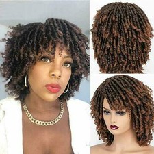 Dreadlock Braided Wig Crochet Twist Brown Wigs for Black Women with 20pcs beads