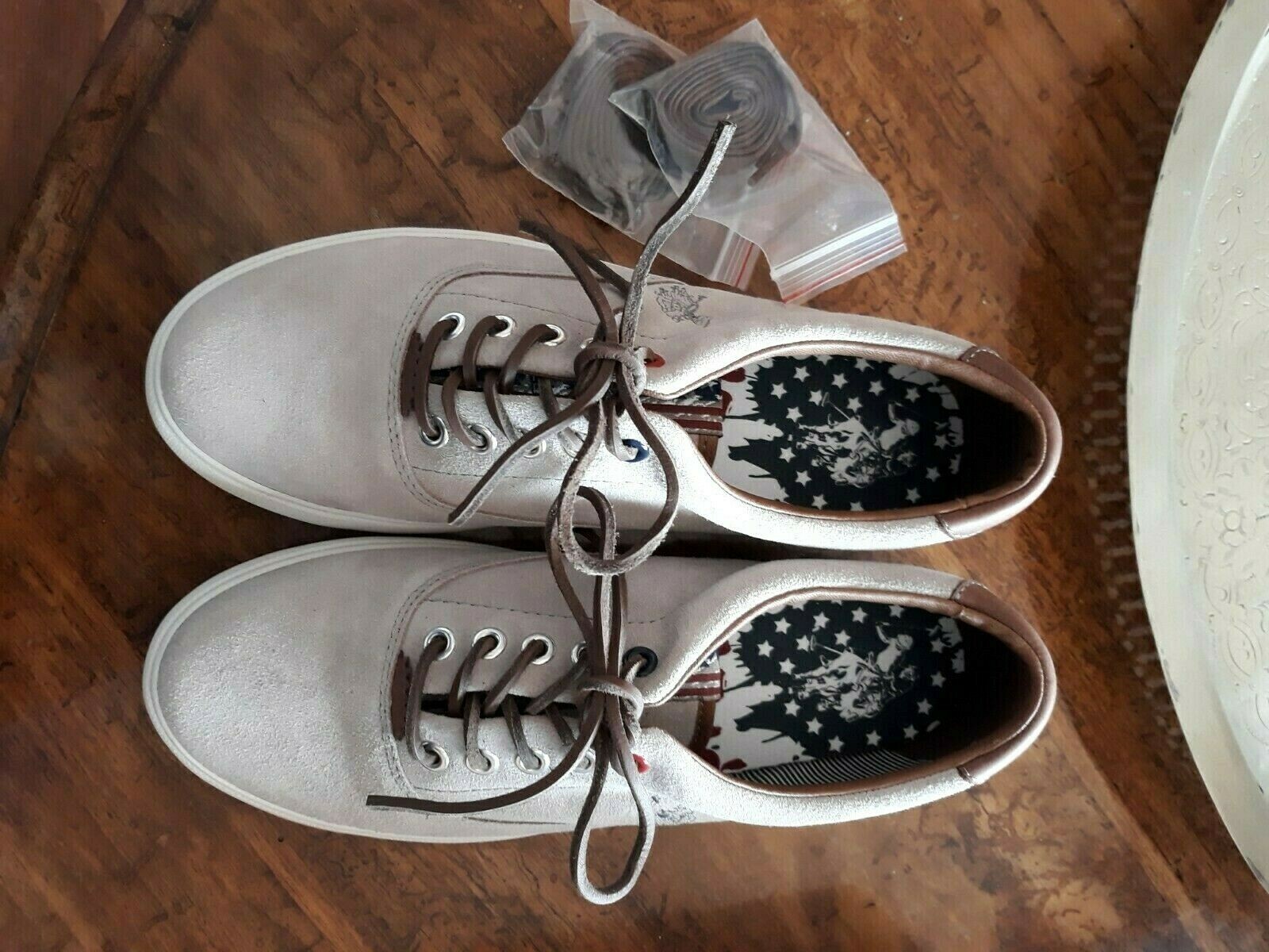 US POLO ASSN sneakers scarpe in pelle NUOVE CON SCATOLA THE REAL POLO PONY