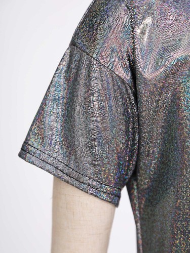 Girls Top Sparkly Metallic Shiny Loose T-Shirts for Dance Performance Costume - Picture 15 of 82