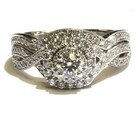 Neil Lane 14k white gold 1.19ct round diamond engagement ring wedding band set — photo 3