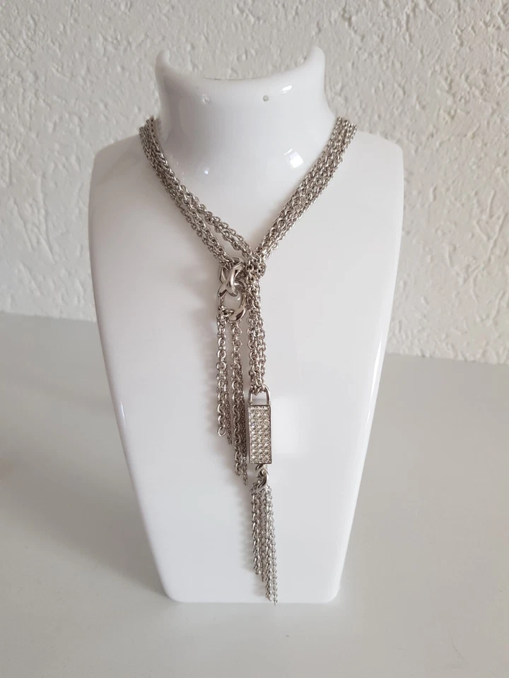 Replay Fransenkette Acciaio Inox Argento RVC249GH Collier A Forma Di Cravatta IN - Immagine 2 di 4