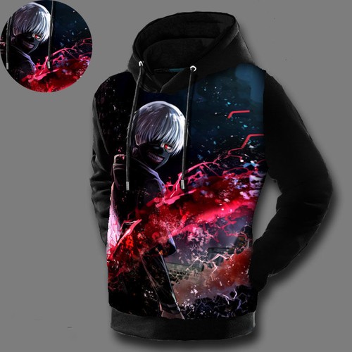 Tokyo Ghouls Ken Kaneki Anime Pullover Hoodies Unisex Sweatshirt Coat cos