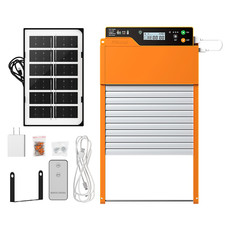 Solar Automatic Chicken Coop Roll-up Door 4000mAh Battery Timer Remote Control