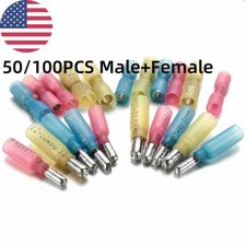 50/100PCS HEAT SHRINK BULLET CONNECTORS WIRE TERMINALS MARINE 22-10AWG
